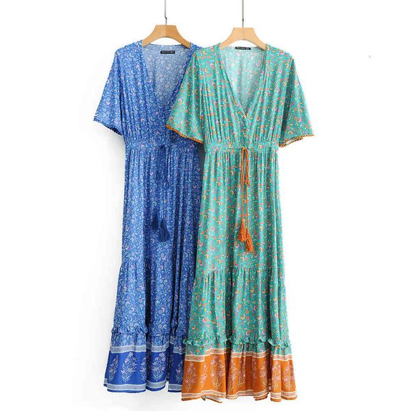 casual dresses women vintage floral print maxi waist tie ruffle hem boho beach bohemian long v-neck short sleeve summer new wtlw, Black;gray
casual dresses women vintage floral print maxi waist tie ruffle hem boho beach bohemian long v-neck short sleeve summer new wtlw, Black;gray