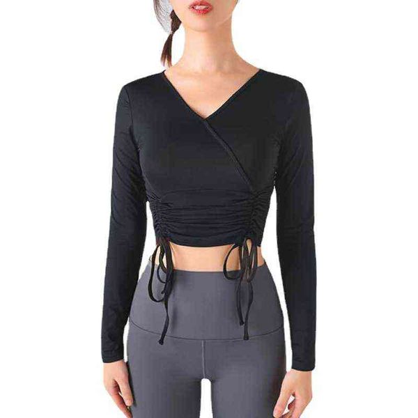 women's t-shirt long sleeve yoga pleated yoga suit slim sports gym running training blouse breathable autumn winter, White
women's t-shirt long sleeve yoga pleated yoga suit slim sports gym running training blouse breathable autumn winter, White