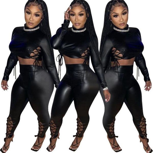 women's two piece pants faux leather classic set street black lace up side pu and hem legging matching tracksuits 2022, White
women's two piece pants faux leather classic set street black lace up side pu and hem legging matching tracksuits 2022, White