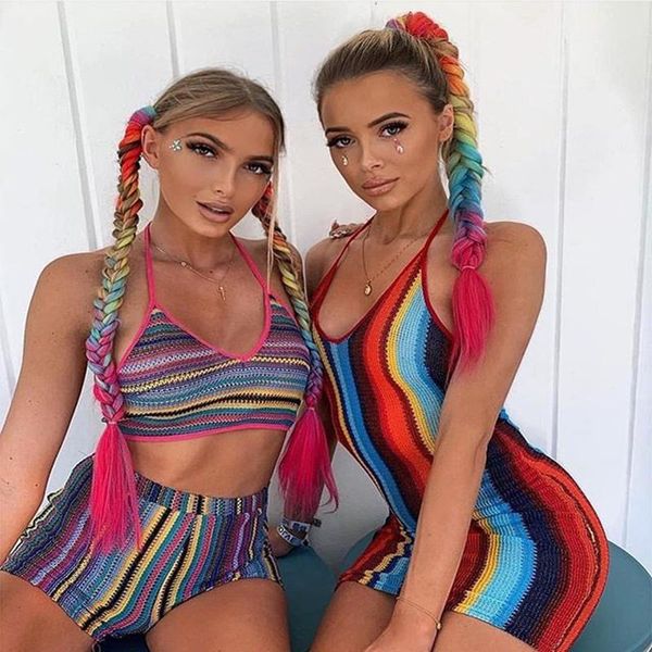 two piece dress colorful knitted 2 set halter backless back bandage bra crop elastic waist shorts fashion clubwear pcs outfits, White
two piece dress colorful knitted 2 set halter backless back bandage bra crop elastic waist shorts fashion clubwear pcs outfits, White
