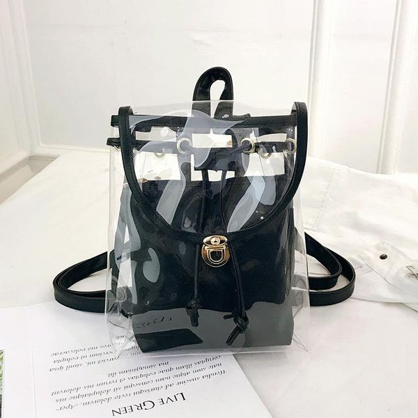 backpack style clear women travel bags summer string shoulder soft packs casual wild girl's schoolbags small transparent bag
backpack style clear women travel bags summer string shoulder soft packs casual wild girl's schoolbags small transparent bag