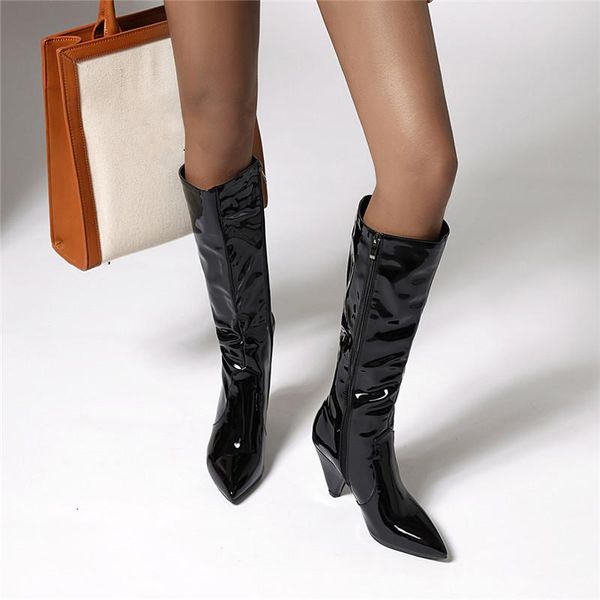 boots yqbtdl arrival fashion spike high heel mid long pu patent leather western cowgirl lady silver white black shoes
boots yqbtdl arrival fashion spike high heel mid long pu patent leather western cowgirl lady silver white black shoes