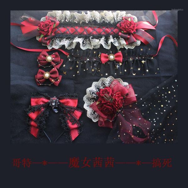 gothic style handmade black red hairband hair ribbon necktie hairpin necklace neckband sleeves bow lolita original design1
gothic style handmade black red hairband hair ribbon necktie hairpin necklace neckband sleeves bow lolita original design1