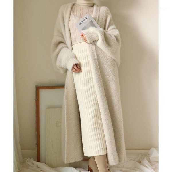 women's wool & blends sweater women 2021 white mink fleece cardigan loose large size thick mid-length lazy knit jacket, Black
women's wool & blends sweater women 2021 white mink fleece cardigan loose large size thick mid-length lazy knit jacket, Black