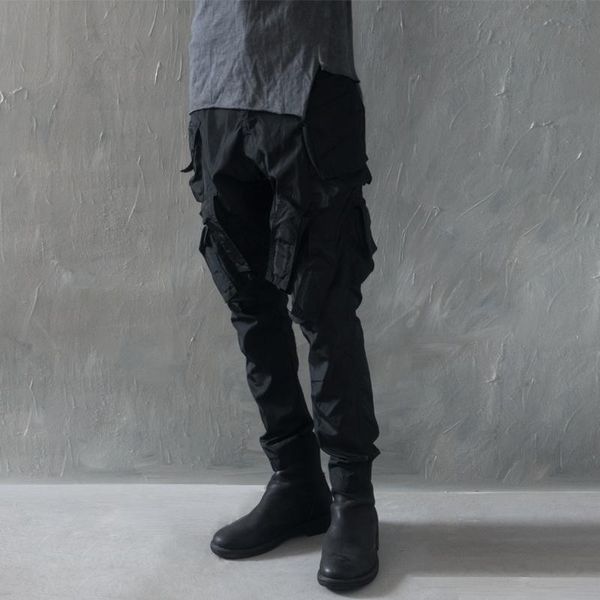 men's pants 2021 hair stylist simple cotton tooling trousers personality slim feet men clothing, Black
men's pants 2021 hair stylist simple cotton tooling trousers personality slim feet men clothing, Black