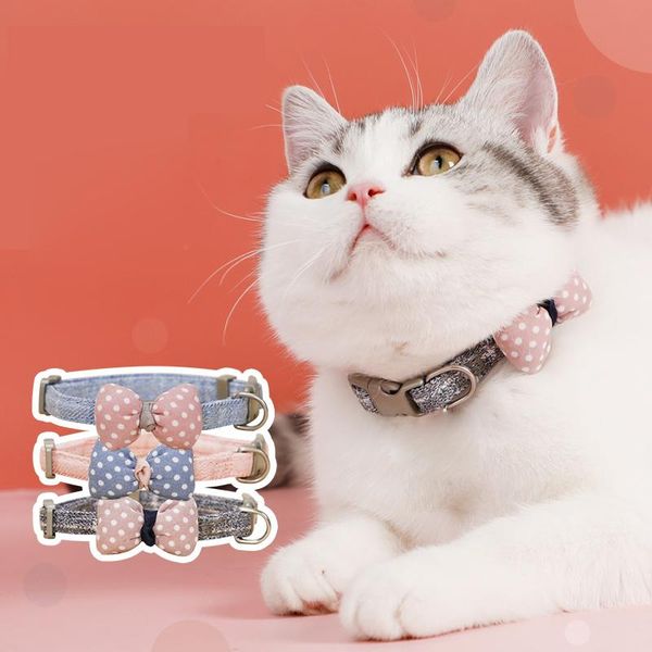 cute dot bowknot pets cat collars adjustable chihuahua bow tie necklace puppy cats/ kitten safe collar 5 colors & leads
cute dot bowknot pets cat collars adjustable chihuahua bow tie necklace puppy cats/ kitten safe collar 5 colors & leads