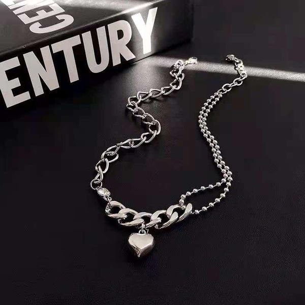 pendant necklaces titanium steel splice love heart hip hop necklace gothic black gold jewelry simple tiny clavicle chain, Silver
pendant necklaces titanium steel splice love heart hip hop necklace gothic black gold jewelry simple tiny clavicle chain, Silver