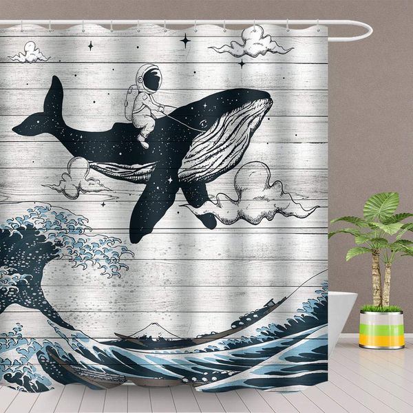 whale shower curtain astronaut riding on a whale sea waves bathroom decoration set polyester fabric 72x78 inch with hook
whale shower curtain astronaut riding on a whale sea waves bathroom decoration set polyester fabric 72x78 inch with hook