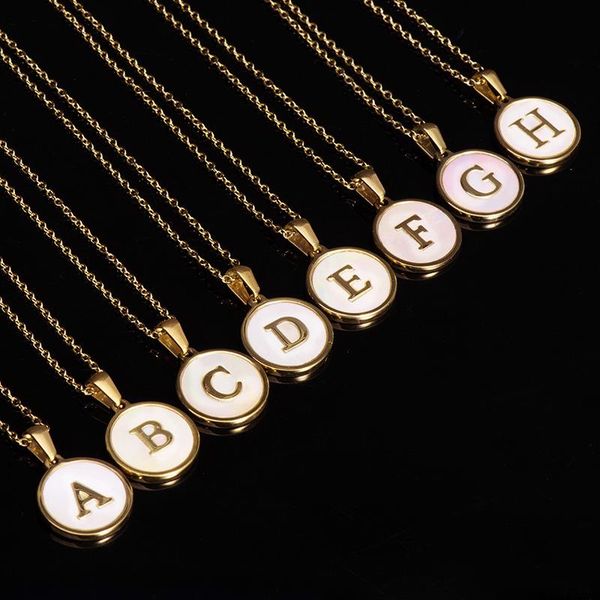 pendant necklaces fashion stainless steel gold 26 letter necklace round shell alphabet women girl jewelry gift, Silver
pendant necklaces fashion stainless steel gold 26 letter necklace round shell alphabet women girl jewelry gift, Silver