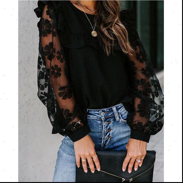 elegant mesh patchwork women blouses long sleeve black lace transparent flower lantern pullover streetwear shirts, White
elegant mesh patchwork women blouses long sleeve black lace transparent flower lantern pullover streetwear shirts, White