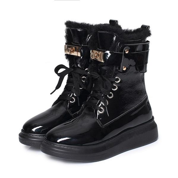 boots women's 2021 winter non-slip warm outdoor snow casual fashion, Black
