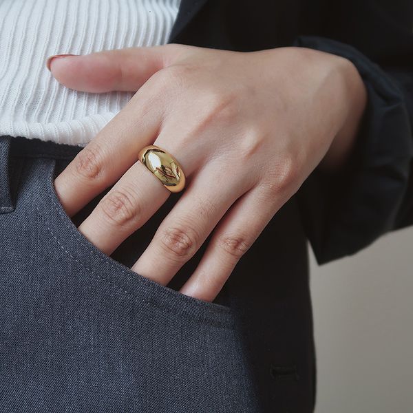 with jade jewelry wide and narrow arc ring, women's titanium steel gold plated creative fashion trendy bright ring, Silver
with jade jewelry wide and narrow arc ring, women's titanium steel gold plated creative fashion trendy bright ring, Silver