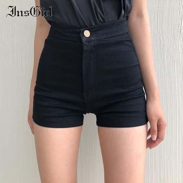 insgirl summer shorts women high waist elastic button slim streetwear dark black nightclub all-match casual women's, White;black
insgirl summer shorts women high waist elastic button slim streetwear dark black nightclub all-match casual women's, White;black