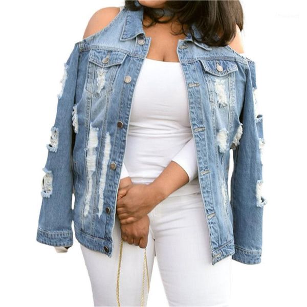 women's jackets fashion ripped loose denim jacket women overcoat ladies solid full sleeve button lapel coats leisure wear, Black;brown
women's jackets fashion ripped loose denim jacket women overcoat ladies solid full sleeve button lapel coats leisure wear, Black;brown