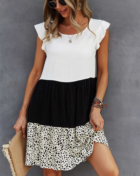 american fashion patchwork summer dress women flying sleeve leopard work office dress ladies cotton dress 210625, Black;gray
american fashion patchwork summer dress women flying sleeve leopard work office dress ladies cotton dress 210625, Black;gray