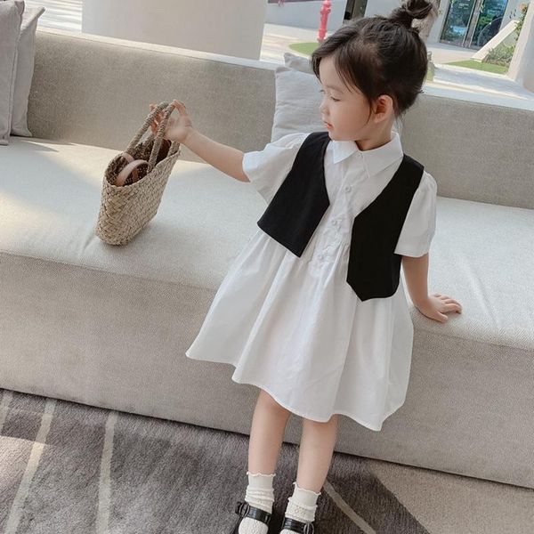 girls dress 2021 summer sweet child white blouse short-sleeved shirt dresses + black vest 2 pcs 2-7 years kids clothing girl's, Red;yellow
girls dress 2021 summer sweet child white blouse short-sleeved shirt dresses + black vest 2 pcs 2-7 years kids clothing girl's, Red;yellow