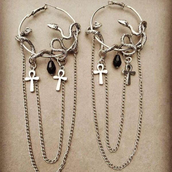 dangle & chandelier goth snake ankh hoop earrings wiccan creative gothic jewelry punk grunge rock statement fashion women gift 2021 trend, Silver
dangle & chandelier goth snake ankh hoop earrings wiccan creative gothic jewelry punk grunge rock statement fashion women gift 2021 trend, Silver