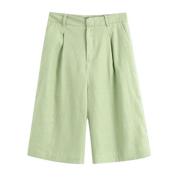 elina casual loose shorts women fashion solid green linen short elegant pockets flare female ladies ead women's, White;black
elina casual loose shorts women fashion solid green linen short elegant pockets flare female ladies ead women's, White;black