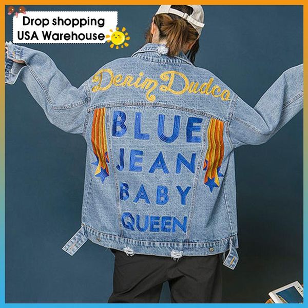 women's jackets embroidery denim jacket women loose korean spring and autumn wild hong kong style student mid-length 2021, Black;brown
women's jackets embroidery denim jacket women loose korean spring and autumn wild hong kong style student mid-length 2021, Black;brown