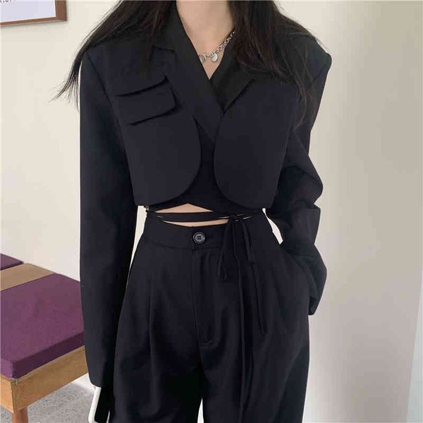 women's suits & blazers zawfl - korean women's two-piece set, jacket, jacket with lace, coat and high waist pants, street clothing, White;black
women's suits & blazers zawfl - korean women's two-piece set, jacket, jacket with lace, coat and high waist pants, street clothing, White;black
