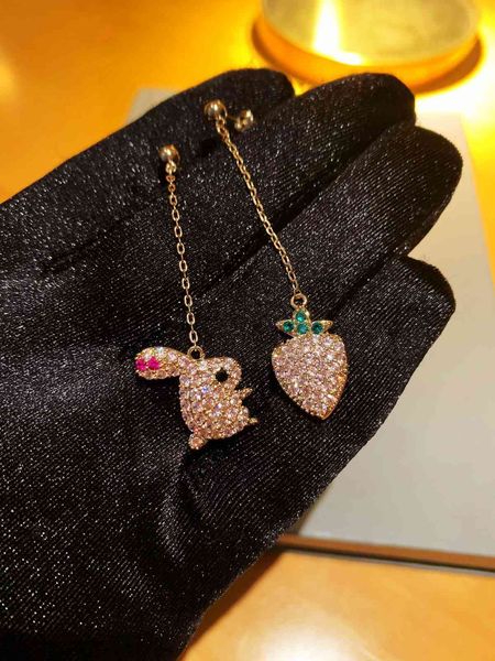stud earrings d family fairy tale world colorful treasure rabbit strawberry with s925 silver ear nails, Golden;silver
stud earrings d family fairy tale world colorful treasure rabbit strawberry with s925 silver ear nails, Golden;silver