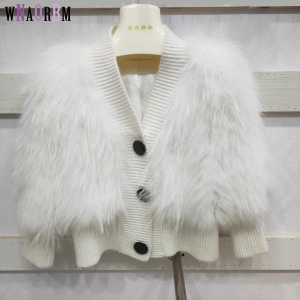 women's fur & faux raccoon knitting coat 2021 real clothing autumn and winter natural, Black
women's fur & faux raccoon knitting coat 2021 real clothing autumn and winter natural, Black