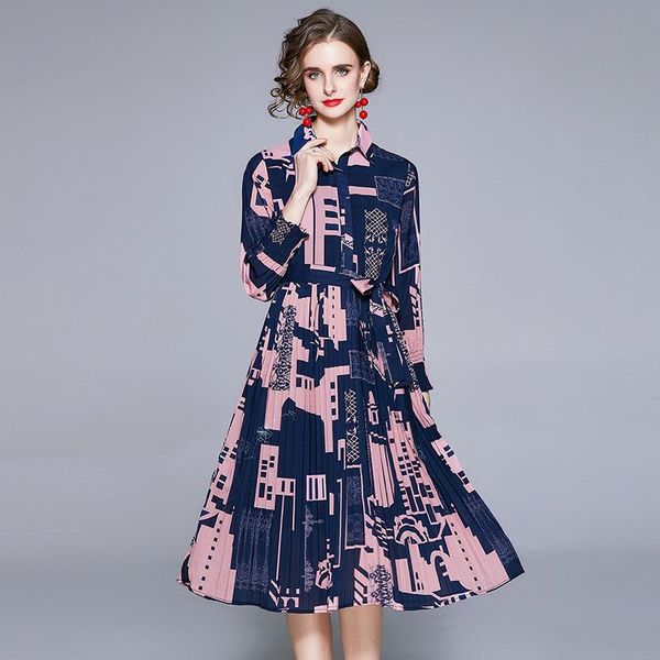 casual dresses 2021 europe and the united states women's fashion wind lapel long sleeve printed cultivate morality in pleated dress, Black;gray
casual dresses 2021 europe and the united states women's fashion wind lapel long sleeve printed cultivate morality in pleated dress, Black;gray