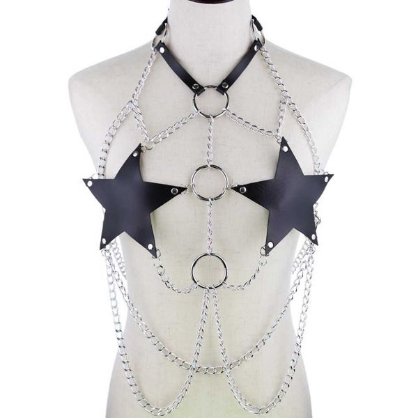 star chain harness body chain bra goth punk rock emo metal women body jewelry summer accessories festival fashion rave outfit p0811, Silver
star chain harness body chain bra goth punk rock emo metal women body jewelry summer accessories festival fashion rave outfit p0811, Silver