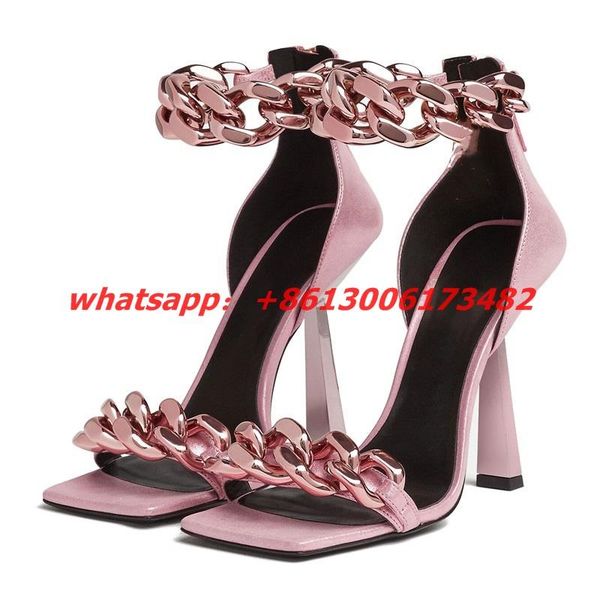 dress shoes design fashion woman cow leather chain square toe sandal high heel gold open, Black
dress shoes design fashion woman cow leather chain square toe sandal high heel gold open, Black