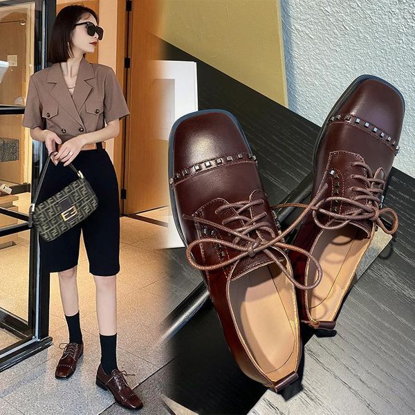 women pumps natural leather 22-4.5cm ladies shoes spring and autumn cowhide rivet retro classic loafers, Black
women pumps natural leather 22-4.5cm ladies shoes spring and autumn cowhide rivet retro classic loafers, Black