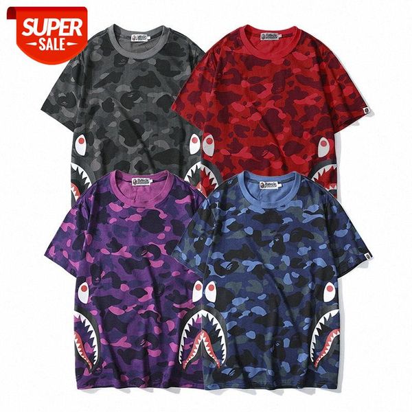 japanese trendy brand classic shark print cotton short-sleeved t-shirt men and women with the same style camouflage half-sleeved #nq9e, White;black
japanese trendy brand classic shark print cotton short-sleeved t-shirt men and women with the same style camouflage half-sleeved #nq9e, White;black