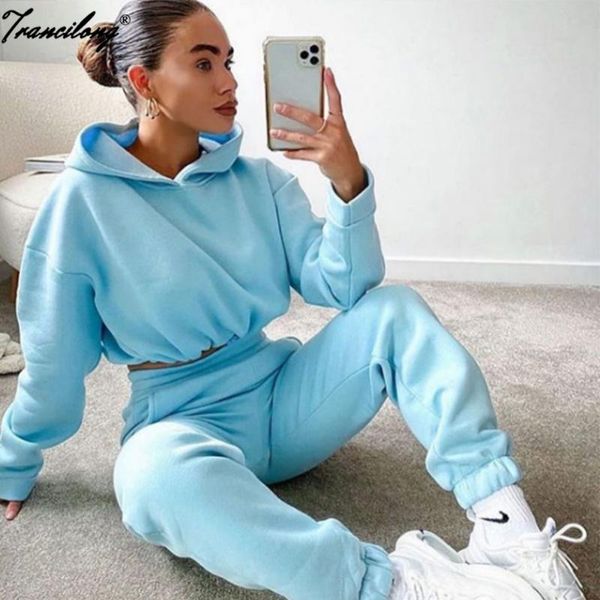 women's two piece pants tracksuit women suits hoodies crop sweatshirt female loose soild pieces set casual outfits streetwear pullover, White
women's two piece pants tracksuit women suits hoodies crop sweatshirt female loose soild pieces set casual outfits streetwear pullover, White