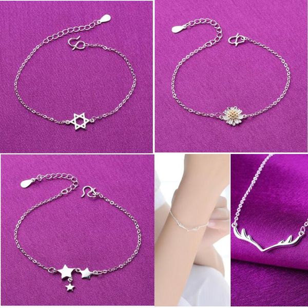 link, chain 925 sterling star of david bracelet jewish hexagram dear antlers daisy flower charm jewelry magen pendant, Black
link, chain 925 sterling star of david bracelet jewish hexagram dear antlers daisy flower charm jewelry magen pendant, Black