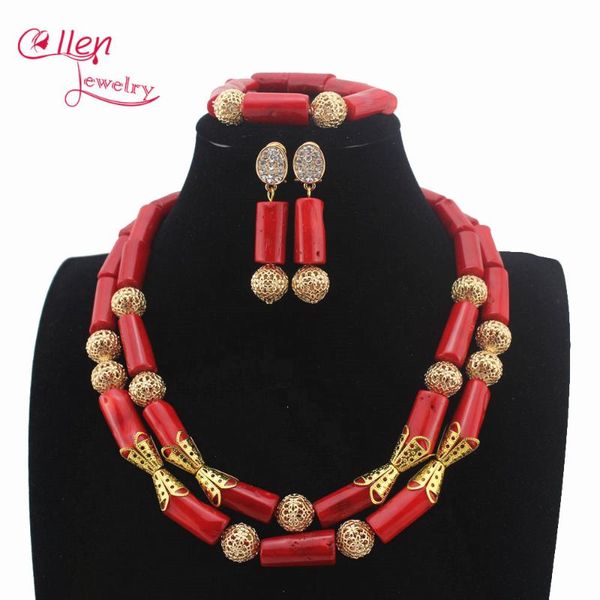 earrings & necklace red nigerian wedding coral beads jewelry set traditional beaded afrcian sets w13725, Silver
earrings & necklace red nigerian wedding coral beads jewelry set traditional beaded afrcian sets w13725, Silver