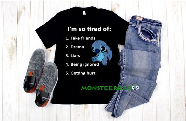 tired stitch hawaii alien fake friends liars hurt sad life quote black t-shirt, White;black
tired stitch hawaii alien fake friends liars hurt sad life quote black t-shirt, White;black