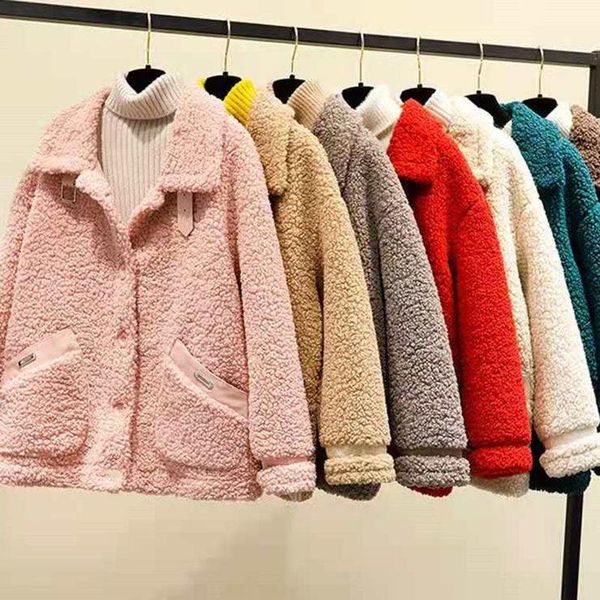 women's fur & faux autumn winter korean lamb plush jackets women fashion elegant ladies loose grain fleece casual short warm outwear, Black
women's fur & faux autumn winter korean lamb plush jackets women fashion elegant ladies loose grain fleece casual short warm outwear, Black