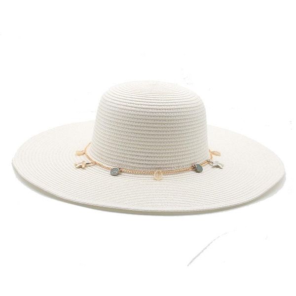 wide brim hats beach summer sun big white straw belt band chain elegant solid round casual outdoor women, Blue;gray
wide brim hats beach summer sun big white straw belt band chain elegant solid round casual outdoor women, Blue;gray
