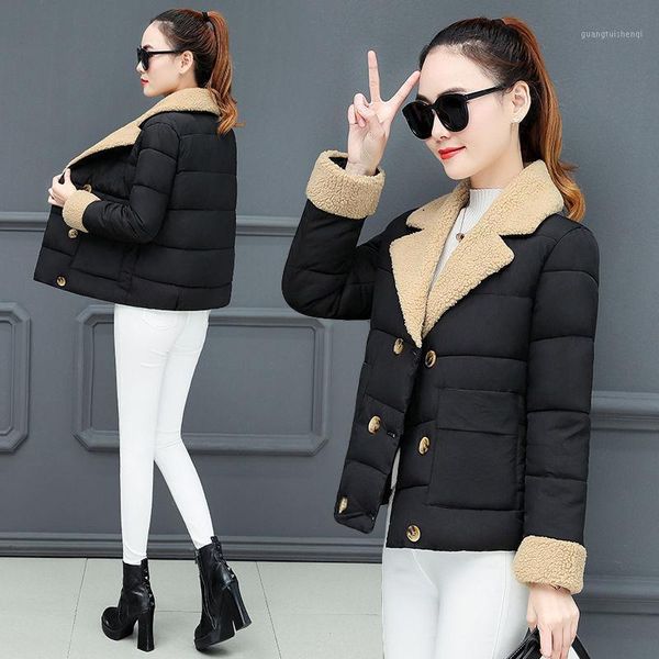 women short filling cotton jacket spring and autumn casual style woman parkas female women's down &, Black
women short filling cotton jacket spring and autumn casual style woman parkas female women's down &, Black