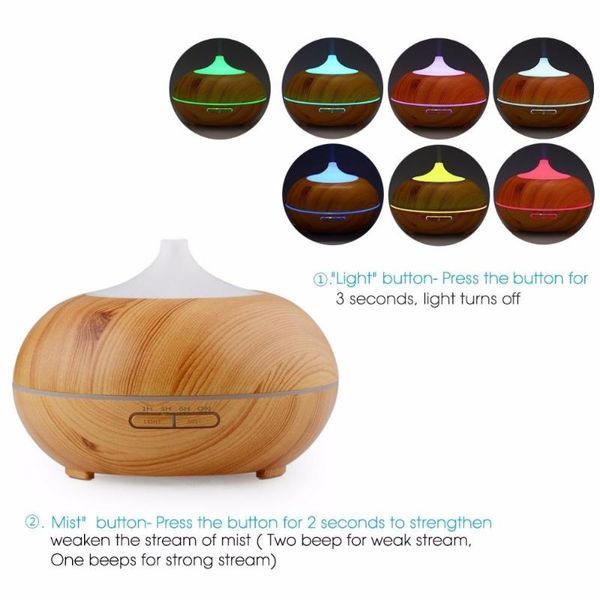 300ml ultrasonic air humidifier aroma essential oil diffuser with wood grain 7 color changing led lights for home office difusor humidifiers
300ml ultrasonic air humidifier aroma essential oil diffuser with wood grain 7 color changing led lights for home office difusor humidifiers