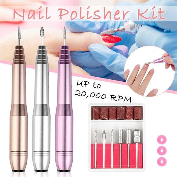6in1 electric nail drill machine kit buffer file grinding polisher portable handle pen shape art tools pedicure file1, Silver
6in1 electric nail drill machine kit buffer file grinding polisher portable handle pen shape art tools pedicure file1, Silver