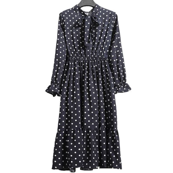 chiffon bow lace up polka dot black puff sleeve long fit and flare midi dress d0785 210514, Black;gray
chiffon bow lace up polka dot black puff sleeve long fit and flare midi dress d0785 210514, Black;gray