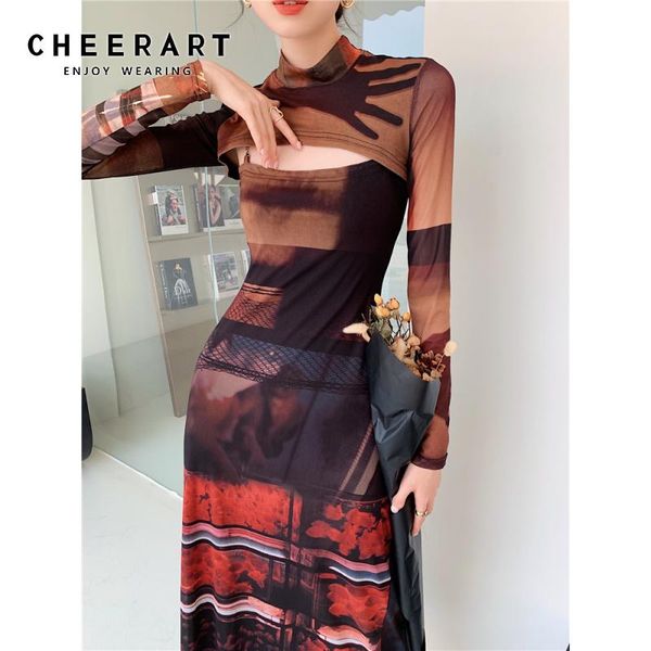 casual dresses cheerart 2 piece mesh long sleeve punk dress women turtleneck midi bodycon ladies runway fashion designer clothes, Black;gray
casual dresses cheerart 2 piece mesh long sleeve punk dress women turtleneck midi bodycon ladies runway fashion designer clothes, Black;gray
