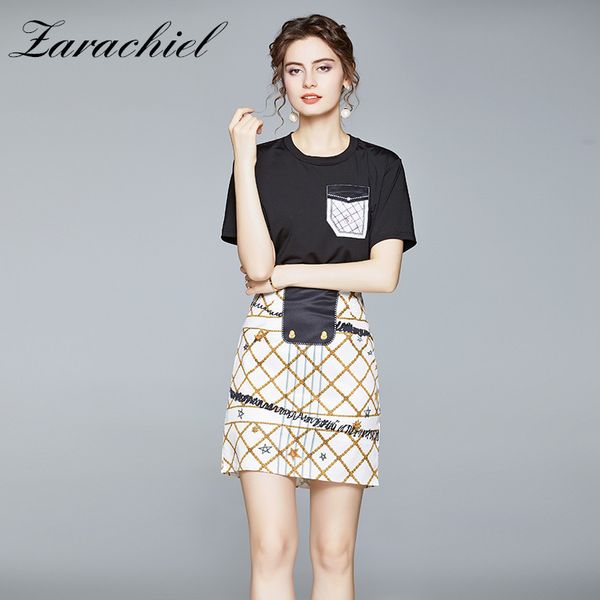 casual tennis sports sweetheart girls two piece set women summer short sleeve black t-shirt + plaid bodtcon mini skirt suit 210416, White
casual tennis sports sweetheart girls two piece set women summer short sleeve black t-shirt + plaid bodtcon mini skirt suit 210416, White