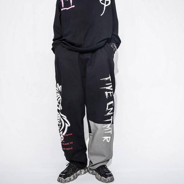 graffiti print straight loose trousers mens color block wide leg casual cargo pants oversize baggy pants, Black
graffiti print straight loose trousers mens color block wide leg casual cargo pants oversize baggy pants, Black