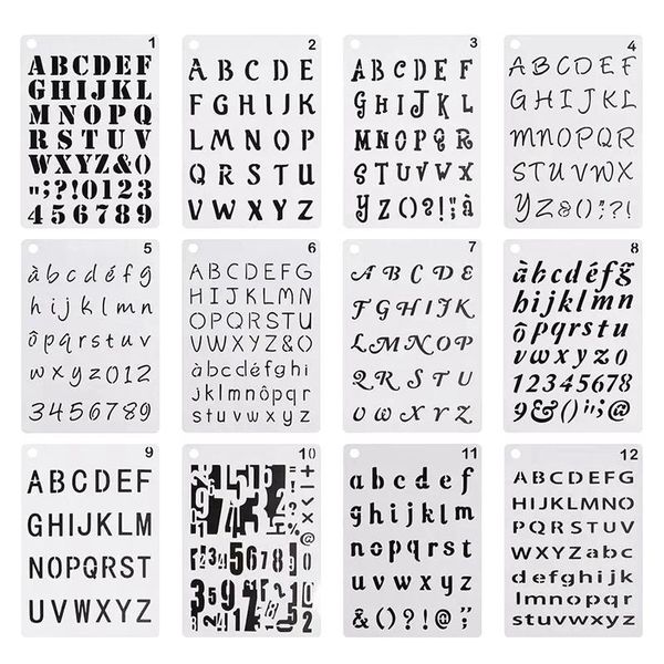 decorative objects & figurines 12 pcs letters number alphabet stencils template planner for notebook diary scrapbook craft project diy drawi
decorative objects & figurines 12 pcs letters number alphabet stencils template planner for notebook diary scrapbook craft project diy drawi