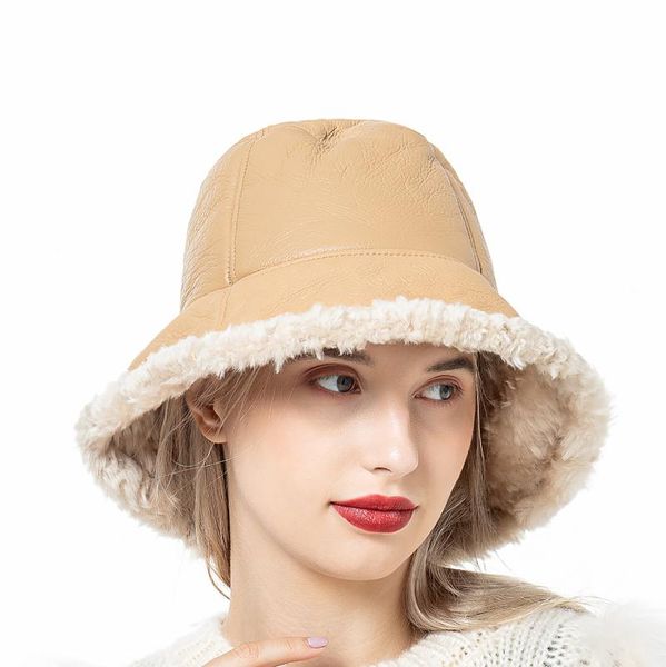 wide brim hats women natural real sheep leather one fur bucket hat cap winter warm 2021 chic, Blue;gray
wide brim hats women natural real sheep leather one fur bucket hat cap winter warm 2021 chic, Blue;gray