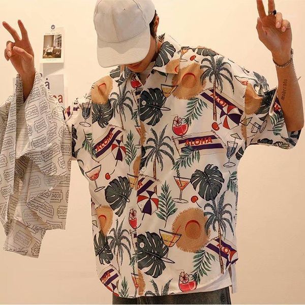 casual plaid short sleeve shirt men street 2021 hawaii beach women adjustable hem shirts mens men's, White;black
casual plaid short sleeve shirt men street 2021 hawaii beach women adjustable hem shirts mens men's, White;black