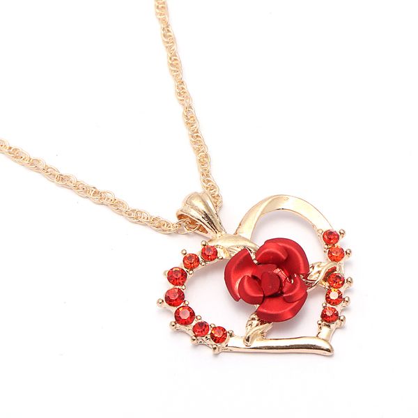 love heart red rose pendant necklace women girl lady gold color necklace choker fashion jewelry for valentine's day gift, Silver
love heart red rose pendant necklace women girl lady gold color necklace choker fashion jewelry for valentine's day gift, Silver