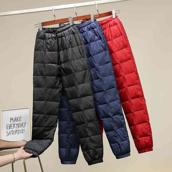 pant arrival winter women down elastic high waist slim white duck pants windproof female thick warm trousers, Black;white
pant arrival winter women down elastic high waist slim white duck pants windproof female thick warm trousers, Black;white