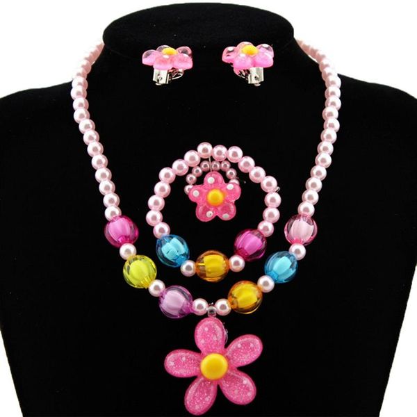 earrings & necklace candy beads resin plastic kids jewelry set for children flower pendants cute bracelet ring baby, Silver
earrings & necklace candy beads resin plastic kids jewelry set for children flower pendants cute bracelet ring baby, Silver